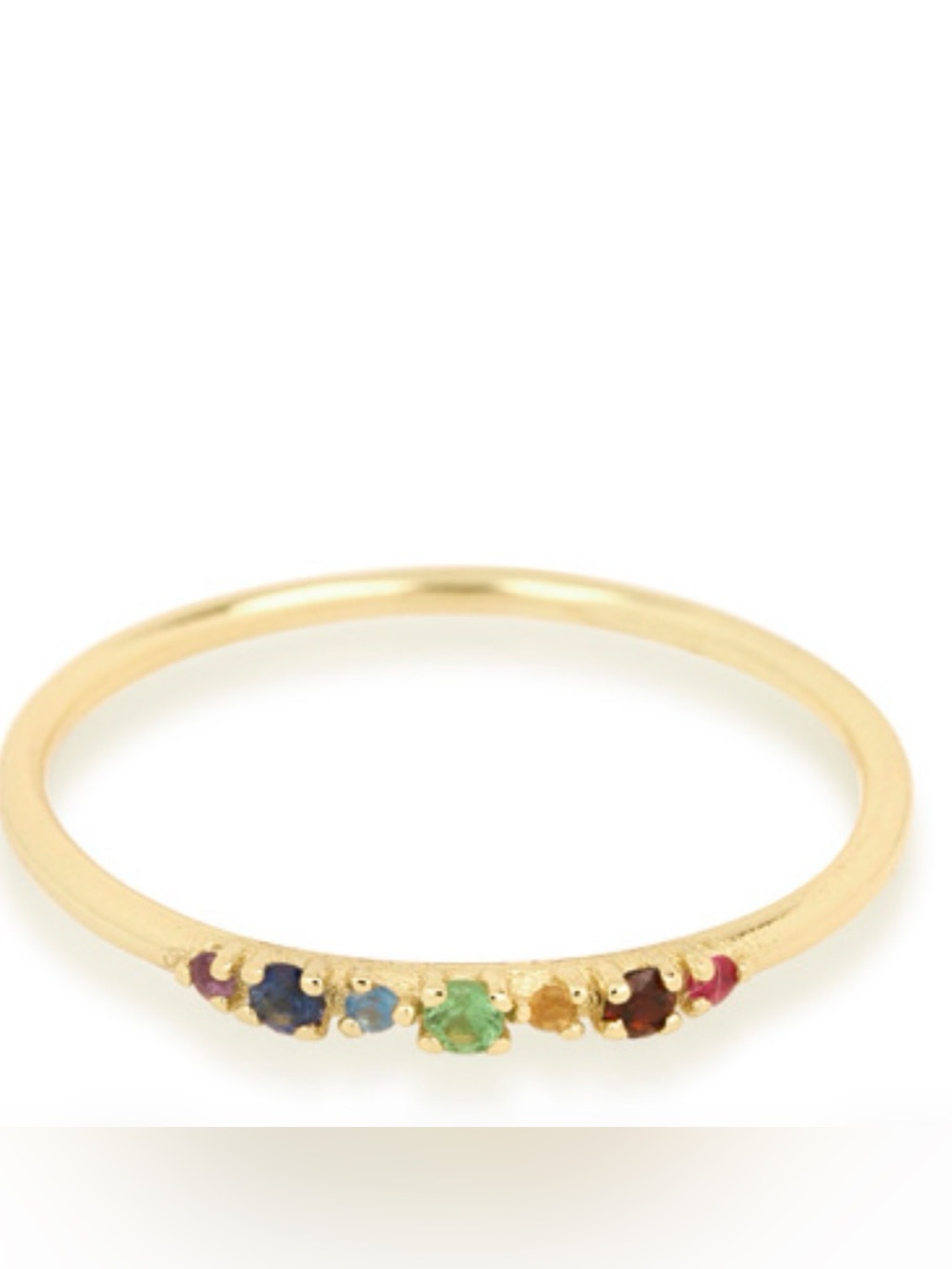 New in box Stone and Strand rainbow gemstone Ring Size 5 14kt